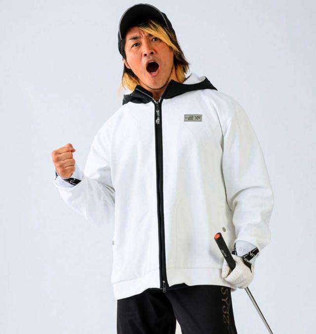 大きいサイズ SY32 by SWEET YEARS ゴルフ ボンディング SYGジャガード フルジップ フーディ ジャケット ホワイト 3L 4L 5L 6L/1273-4357-1-320