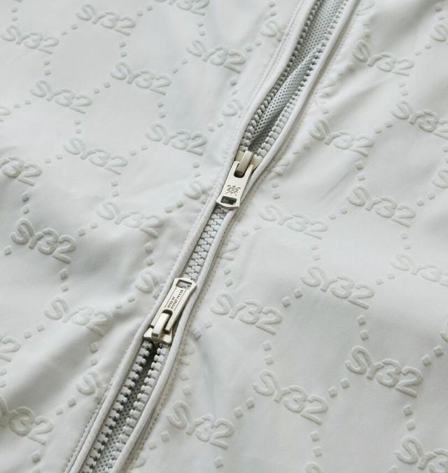 大きいサイズ SY32 by SWEET YEARS ゴルフ フロッキー ウーブンストレッチ フルジップ フーディ ジャケット ライトグレー 3L 4L 5L 6L/1273-5335-1-320