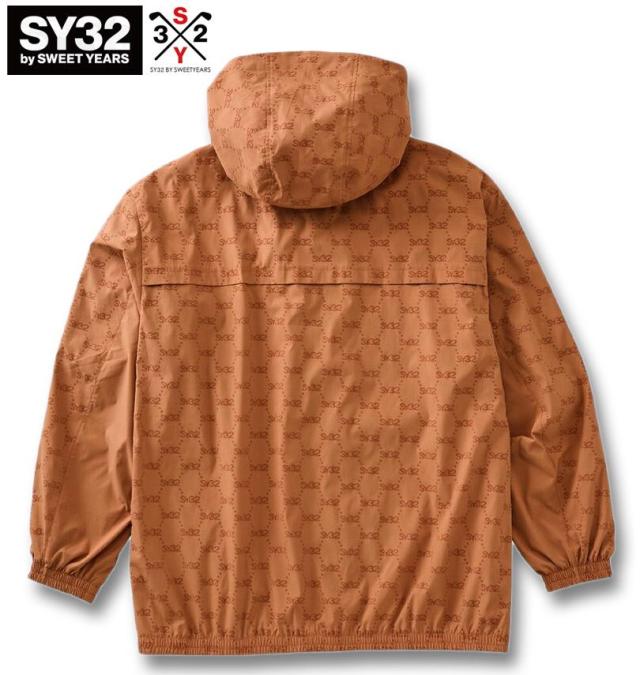 大きいサイズ SY32 by SWEET YEARS ゴルフ フロッキー ウーブンストレッチ フルジップ フーディ ジャケット キャメル 3L 4L 5L 6L/1273-5335-3-320