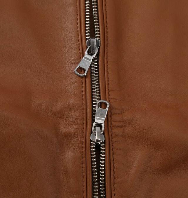 大きいサイズ TETE HOMME スタンドカラー レザーブルゾン キャメル 3L 4L 5L 6L/1273-5357-1-720