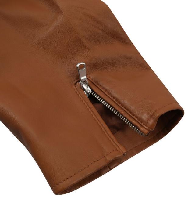 大きいサイズ TETE HOMME スタンドカラー レザーブルゾン キャメル 3L 4L 5L 6L/1273-5357-1-720