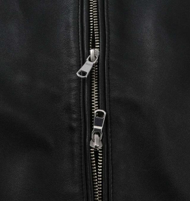 大きいサイズ TETE HOMME スタンドカラー レザーブルゾン ブラック 3L 4L 5L 6L/1273-5357-2-720