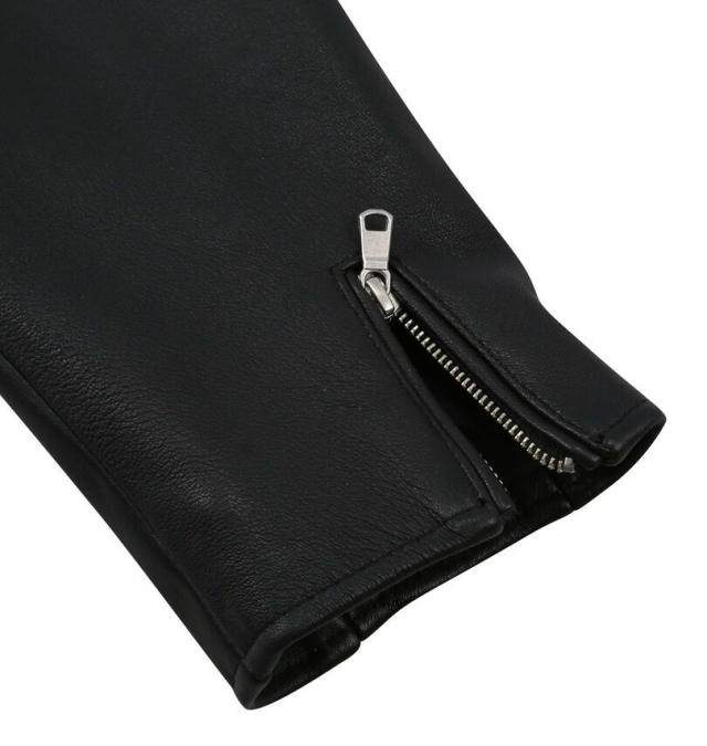 大きいサイズ TETE HOMME スタンドカラー レザーブルゾン ブラック 3L 4L 5L 6L/1273-5357-2-720