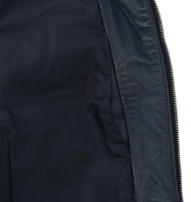 大きいサイズ TETE HOMME スタンドカラー レザーブルゾン ネイビー 3L 4L 5L 6L/1273-5357-3-720