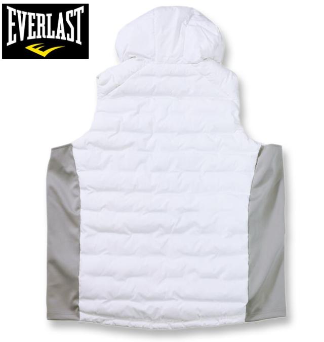大きいサイズ EVERLAST 脇切替 防風 フード ベスト ホワイト 3L 4L 5L 6L/1273-5391-1-120