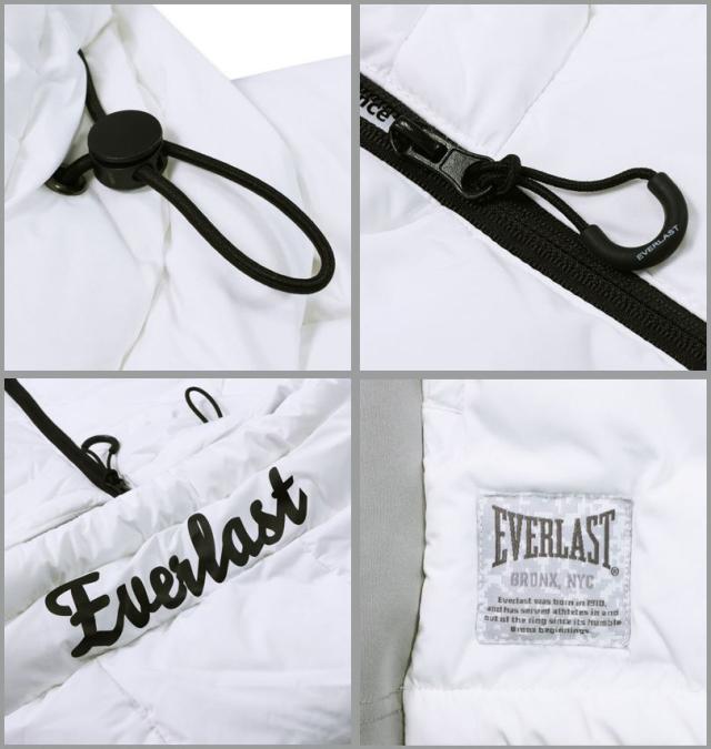 大きいサイズ EVERLAST 脇切替 防風 フード ベスト ホワイト 3L 4L 5L 6L/1273-5391-1-120