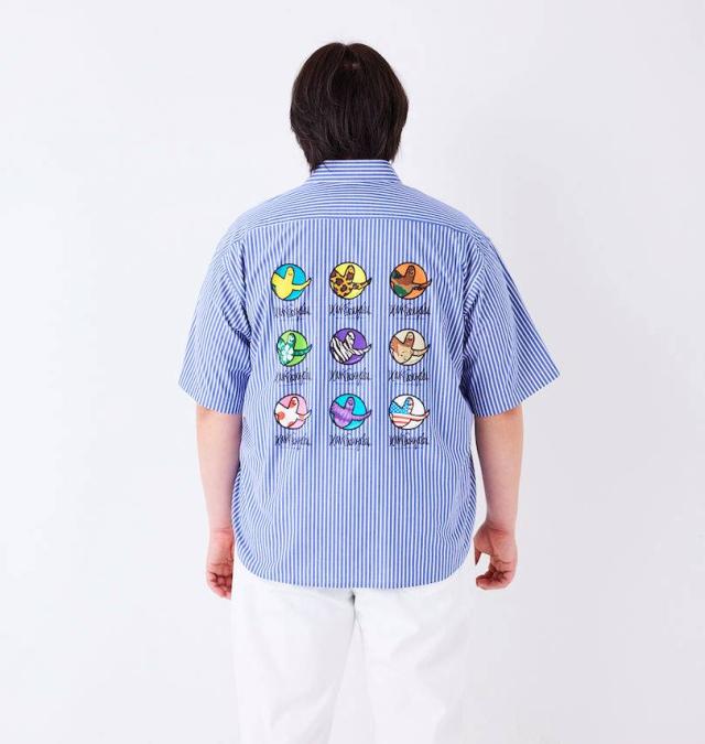 大きいサイズ (What it isNt) ストライプ 半袖シャツ ネイビー 3L 4L 5L 6L 8L/1277-5255-1-120