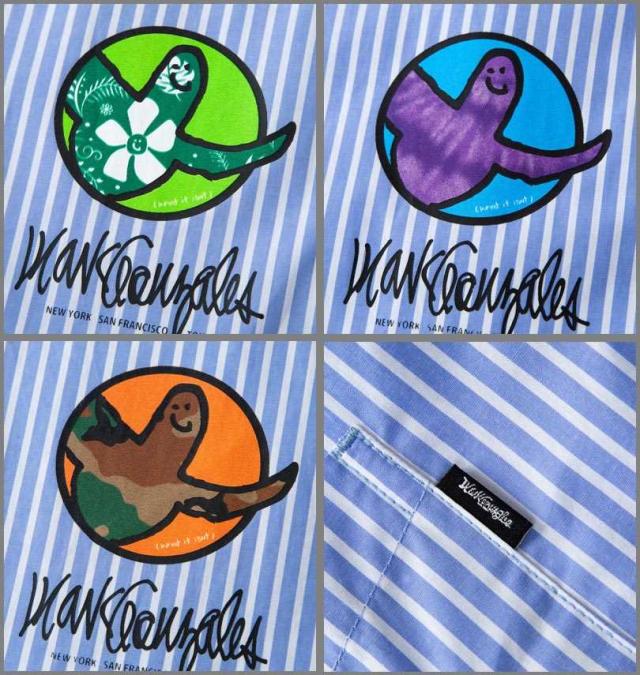 大きいサイズ (What it isNt) ストライプ 半袖シャツ サックスブルー 3L 4L 5L 6L 8L/1277-5255-2-120