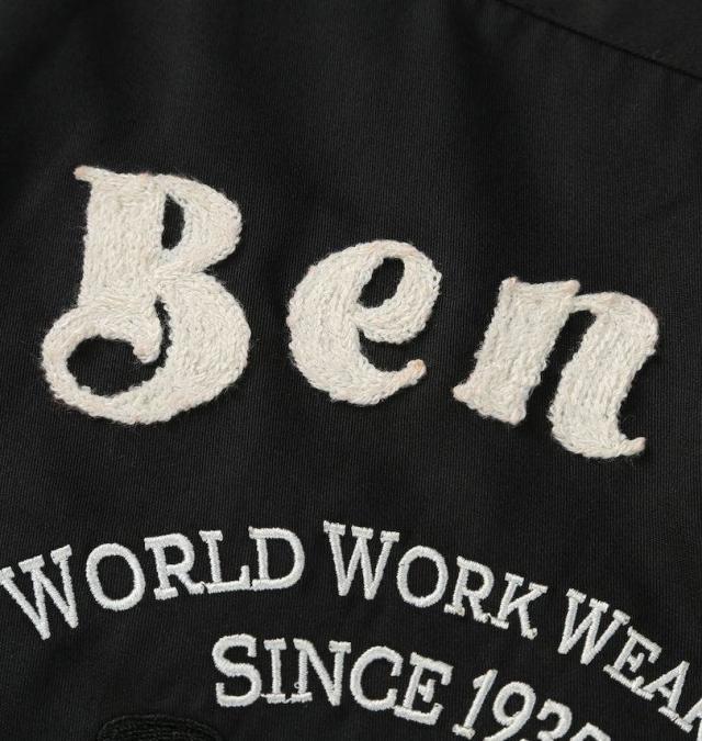 大きいサイズ BEN DAVIS 刺繍 ツイル ワークシャツ ブラック 3L 4L 5L 6L/1277-5305-2-120