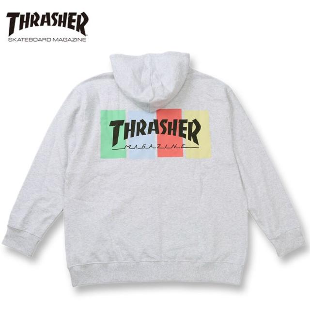 大きいサイズ THRASHER フルジップパーカー アッシュ 3L 4L 5L 6L 8L/1278-5657-1-120