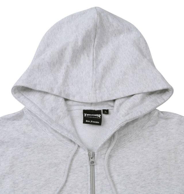 大きいサイズ THRASHER フルジップパーカー アッシュ 3L 4L 5L 6L 8L/1278-5657-1-120