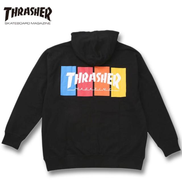 大きいサイズ THRASHER フルジップパーカー ブラック 3L 4L 5L 6L 8L/1278-5657-2-120