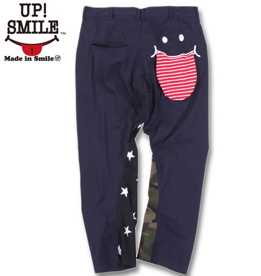 大きいサイズ UP!SMILE クレイジー切替パンツ ネイビー 100cm 110cm 120cm 130cm/1274-0310-1-128
