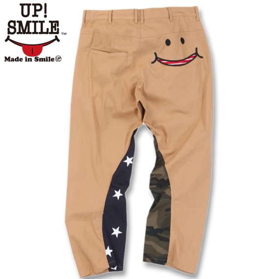 大きいサイズ UP!SMILE クレイジー切替パンツ ベージュ 100cm 110cm 120cm 130cm/1274-0310-2-128