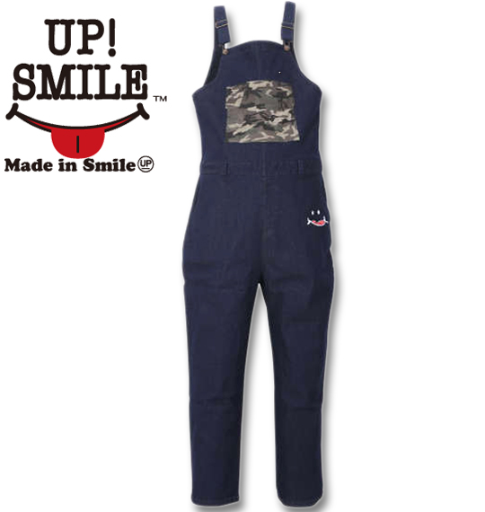 大きいサイズ UP!SMILE ポケットカモフラオーバーオール ネイビー 3L 4L 5L 6L/1274-1345-1-128