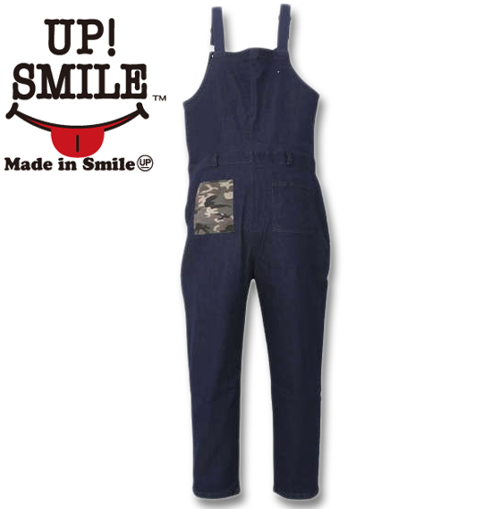 大きいサイズ UP!SMILE ポケットカモフラオーバーオール ネイビー 3L 4L 5L 6L/1274-1345-1-128