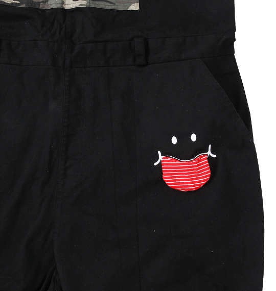 大きいサイズ UP!SMILE ポケットカモフラオーバーオール ブラック 3L 4L 5L 6L/1274-1345-2-128