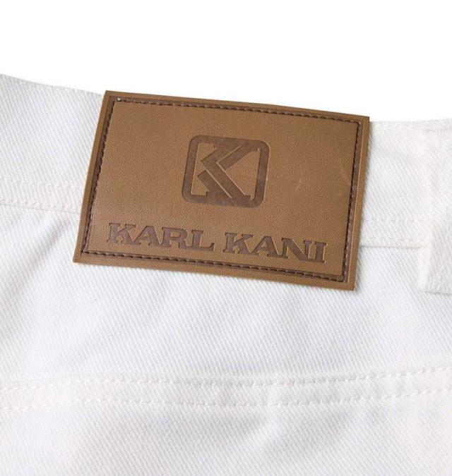 大きいサイズ KARL KANI デニムロングパンツ ホワイト 100cm〜150cm
