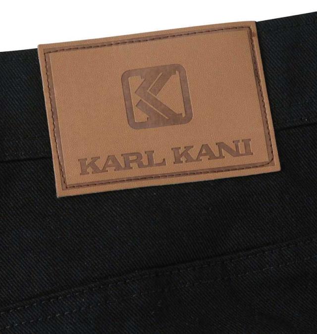 大きいサイズ KARL KANI デニムロングパンツ ブラック 100cm〜150cm/1274-3360-2-128