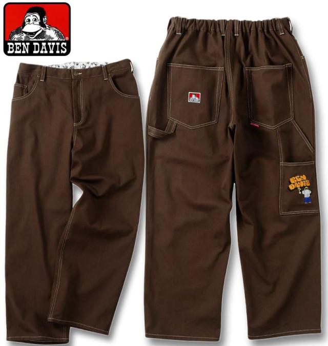 大きいサイズ BEN DAVIS エンブロイダリー ペインターパンツ ブラウン 3L 4L 5L 6L/1274-4610-1-128