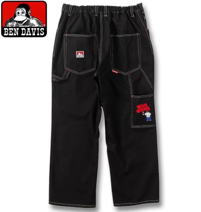 大きいサイズ BEN DAVIS エンブロイダリー ペインターパンツ ブラック 3L 4L 5L 6L/1274-4610-2-128