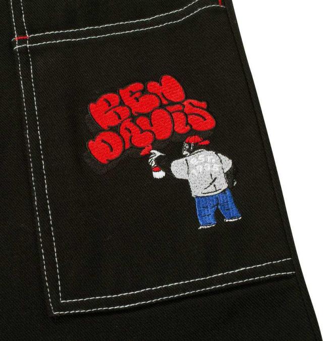 大きいサイズ BEN DAVIS エンブロイダリー ペインターパンツ ブラック 3L 4L 5L 6L/1274-4610-2-128