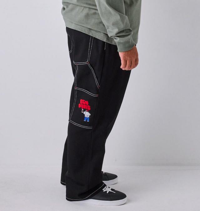 大きいサイズ BEN DAVIS エンブロイダリー ペインターパンツ ブラック 3L 4L 5L 6L/1274-4610-2-128
