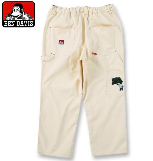 大きいサイズ BEN DAVIS エンブロイダリー ペインターパンツ オフホワイト 3L 4L 5L 6L/1274-4610-3-128