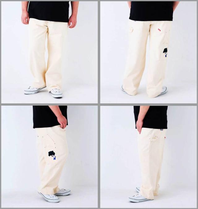 大きいサイズ BEN DAVIS エンブロイダリー ペインターパンツ オフホワイト 3L 4L 5L 6L/1274-4610-3-128