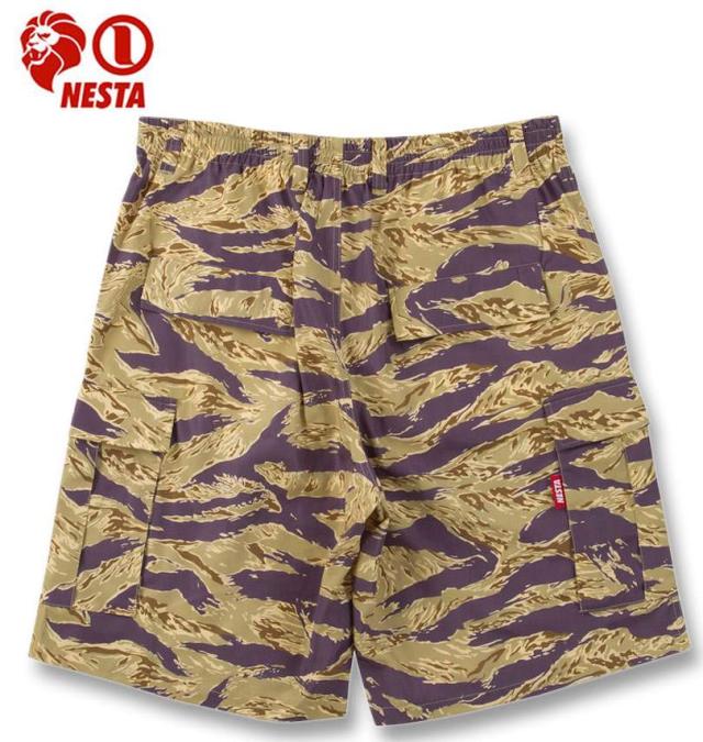 大きいサイズ NESTA BRAND タイガーカモ カーゴ ハーフパンツ サンドタイガーカモ 3L 4L 5L 6L 8L/1274-5281-1-128