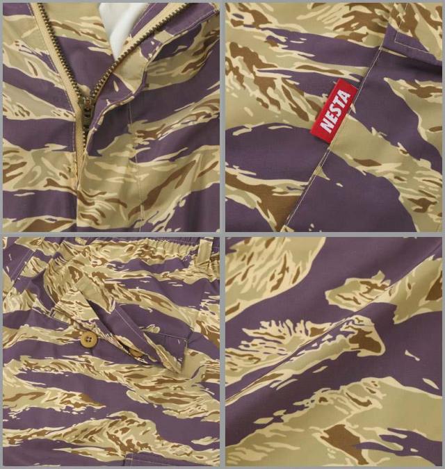 大きいサイズ NESTA BRAND タイガーカモ カーゴ ハーフパンツ サンドタイガーカモ 3L 4L 5L 6L 8L/1274-5281-1-128