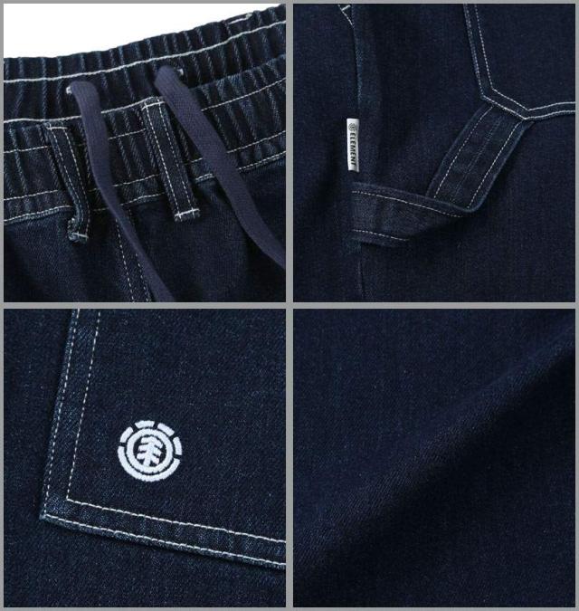 大きいサイズ ELEMENT SHOD デニム ペインターパンツ ネイビー 3L 4L 5L 6L/1274-5330-1-128