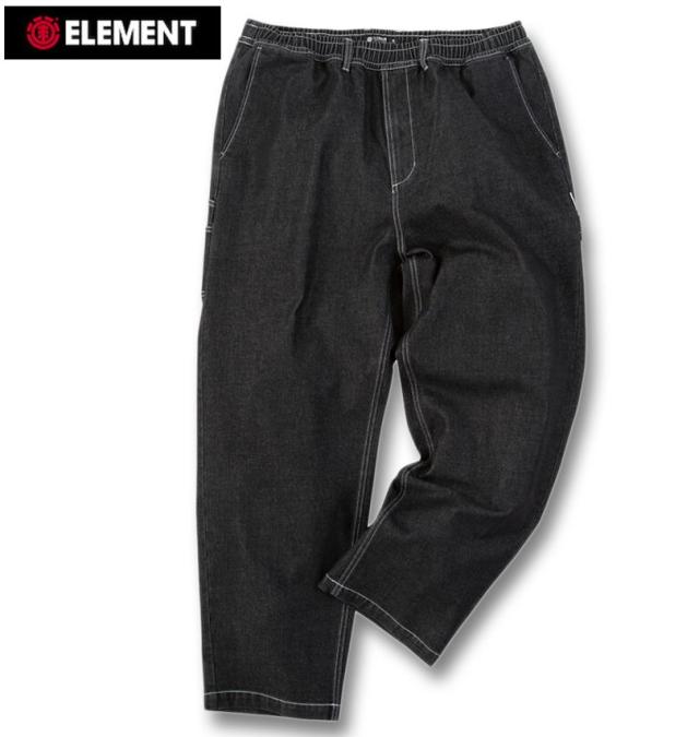 大きいサイズ ELEMENT SHOD デニム ペインターパンツ ブラック 3L 4L 5L 6L/1274-5330-2-128