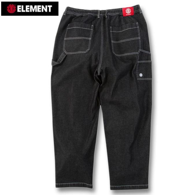 大きいサイズ ELEMENT SHOD デニム ペインターパンツ ブラック 3L 4L 5L 6L/1274-5330-2-128