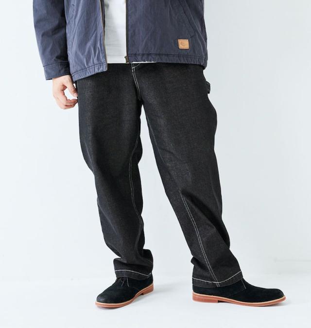 大きいサイズ ELEMENT SHOD デニム ペインターパンツ ブラック 3L 4L 5L 6L/1274-5330-2-128