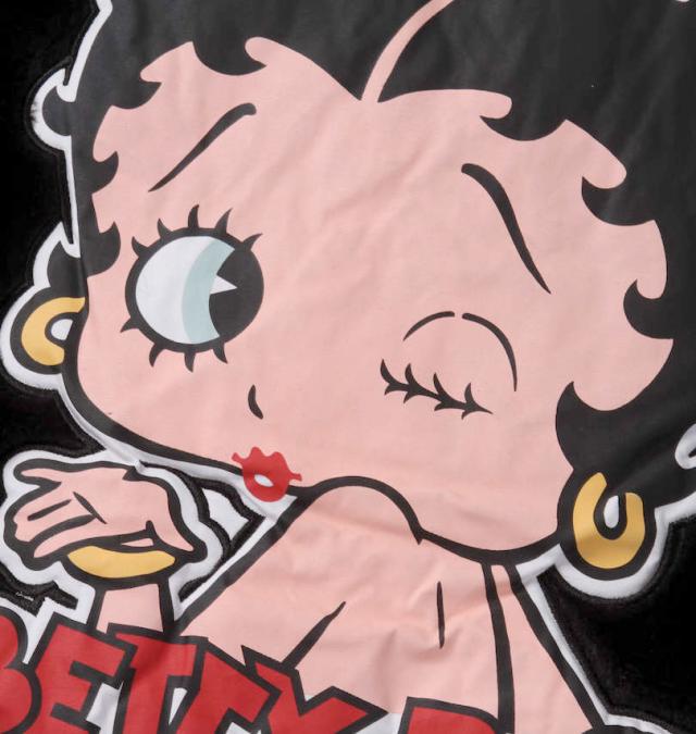 大きいサイズ BETTY BOOP フェイクファーフルジップパーカージャケット ブラック 3L 4L 5L 6L/1278-2398-2-128