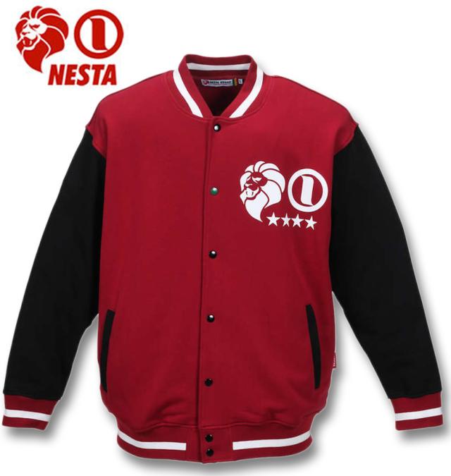 大きいサイズ NESTA BRAND 裏毛スウェットスタジャン レッド 3L 4L 5L 6L 8L/1278-2652-3-128