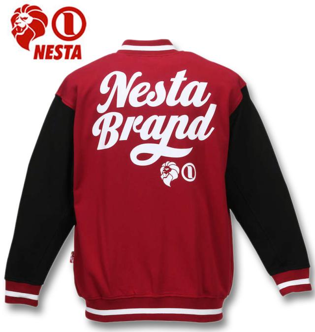 大きいサイズ NESTA BRAND 裏毛スウェットスタジャン レッド 3L 4L 5L 6L 8L/1278-2652-3-128