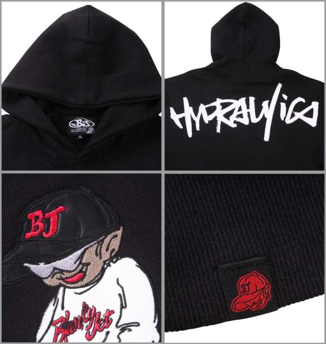 大きいサイズ Blanky Jet 裏起毛 プルパーカー ブラック 3L 4L 5L 6L/1278-3666-1-128