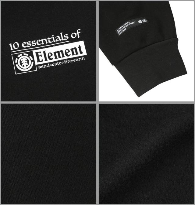 大きいサイズ ELEMENT ESSENTIAL プルパーカー ブラック 3L 4L 5L 6L/1278-5366-2-128