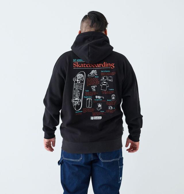 大きいサイズ ELEMENT ESSENTIAL プルパーカー ブラック 3L 4L 5L 6L/1278-5366-2-128