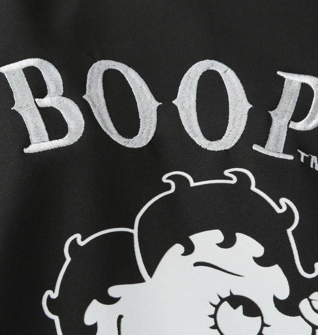 大きいサイズ BETTY BOOP ダンボールニット フルジップ パーカー ブラック 3L 4L 5L 6L/1278-5621-2-128