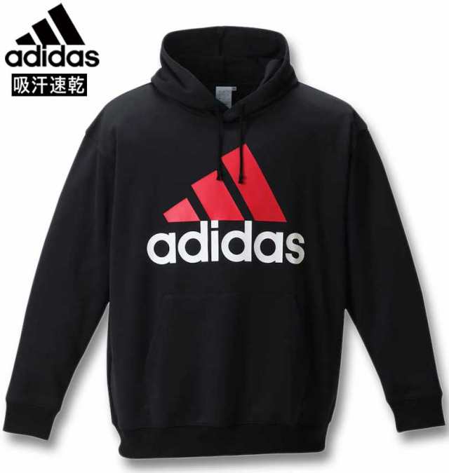 大きいサイズ adidas アディダス スウェット ジャージ プルパーカー ブラック 3XO〜8XO/1276-3310-2-129