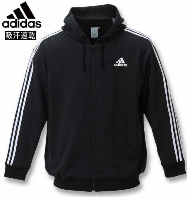 大きいサイズ adidas アディダス ウォームアップ フルジップパーカー ブラック 3XO〜8XO/1278-3301-2-129