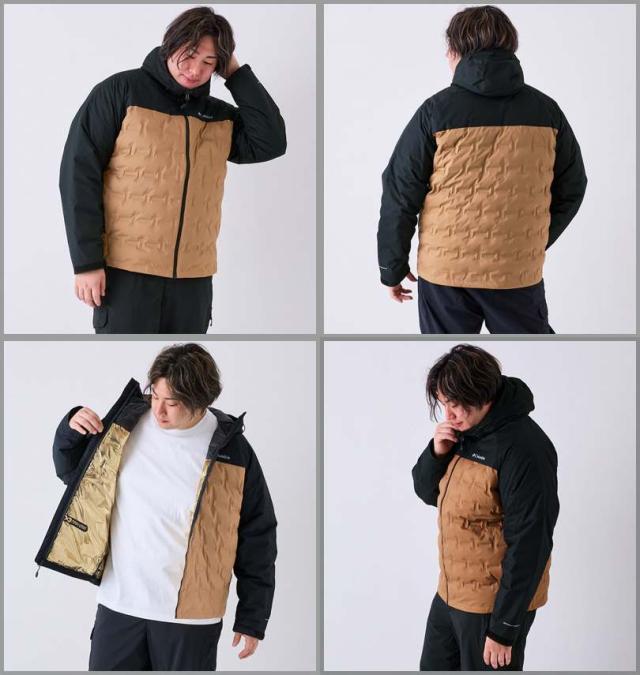 大きいサイズ Columbia グランドトレック2 ダウン フード ジャケット デルタ×ブラック 1X 2X 3X 4X 5X 6X/1273-4300-1-330