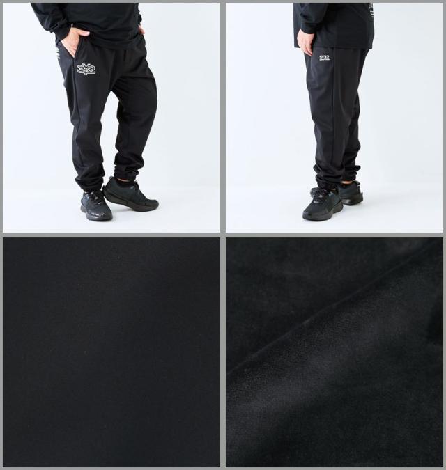 大きいサイズ SY32 by SWEET YEARS 3レイヤー フリース ライニング ジョガーパンツ ブラック 3L 4L 5L 6L/1274-5366-2-230