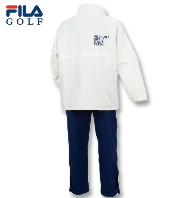 大きいサイズ FILA GOLF レインウェア 上下セット ホワイト×ネイビー 3L 4L 5L 6L/1276-4340-1-230