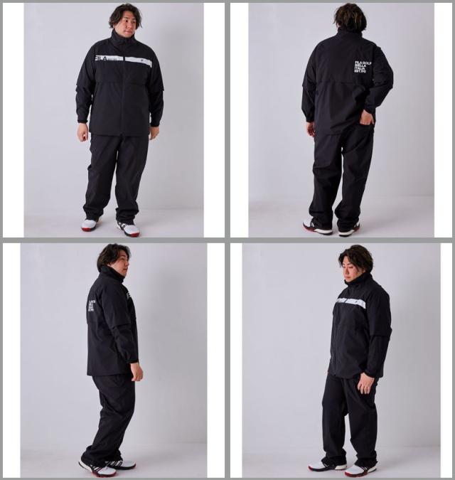 大きいサイズ FILA GOLF レインウェア 上下セット ブラック 3L 4L 5L 6L/1276-4340-2-230