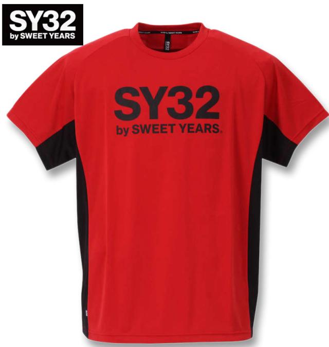 大きいサイズ SY32 by SWEET YEARS アスレチックプラクティス半袖Tシャツ レッド 3L 4L 5L 6L/1278-3502-1-130