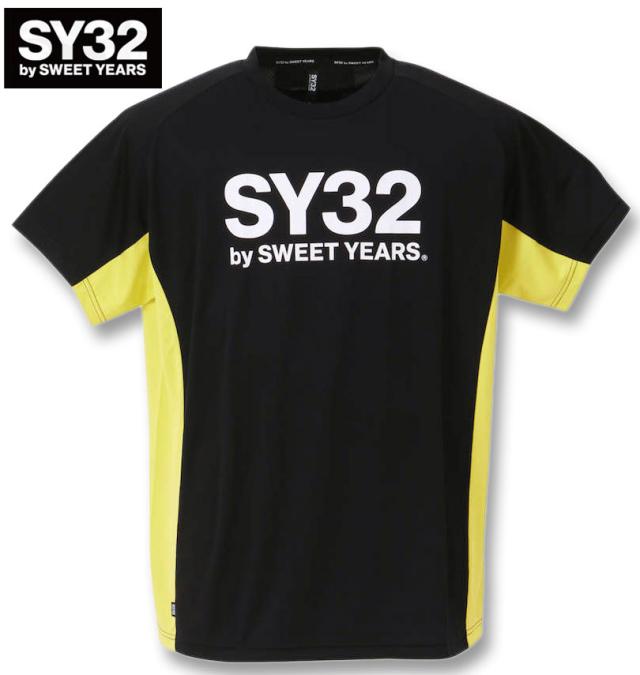 大きいサイズ SY32 by SWEET YEARS アスレチックプラクティス半袖Tシャツ ブラック 3L 4L 5L 6L/1278-3502-2-130
